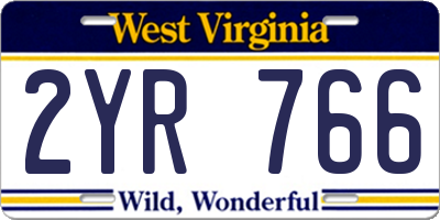 WV license plate 2YR766
