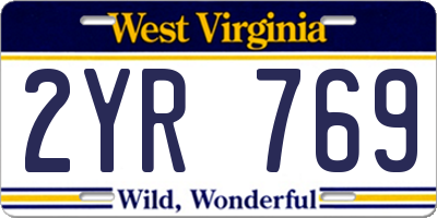 WV license plate 2YR769