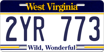 WV license plate 2YR773
