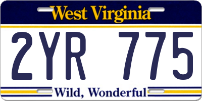 WV license plate 2YR775