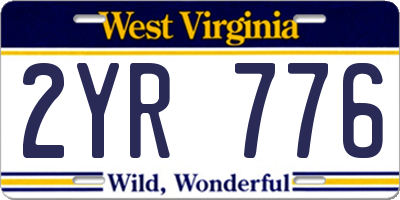 WV license plate 2YR776