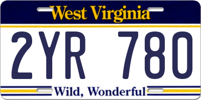 WV license plate 2YR780