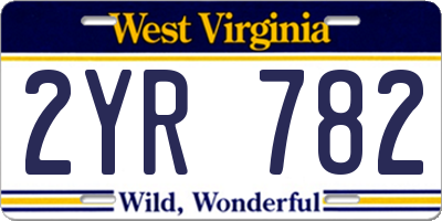 WV license plate 2YR782