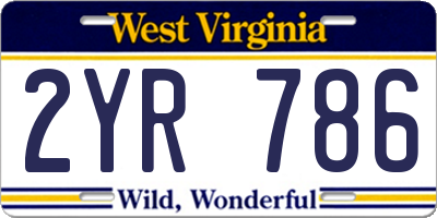 WV license plate 2YR786