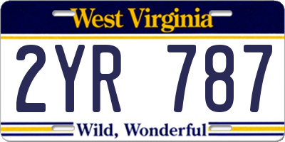 WV license plate 2YR787