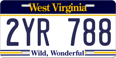 WV license plate 2YR788