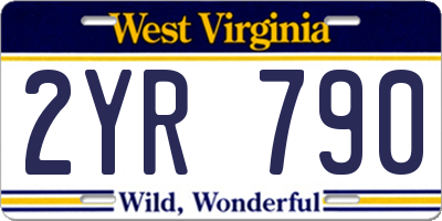 WV license plate 2YR790