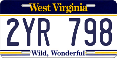 WV license plate 2YR798