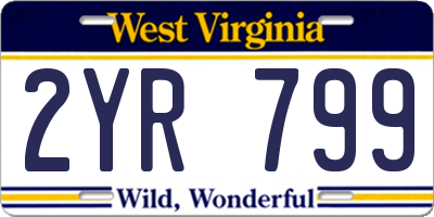 WV license plate 2YR799