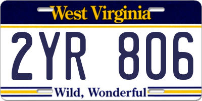 WV license plate 2YR806