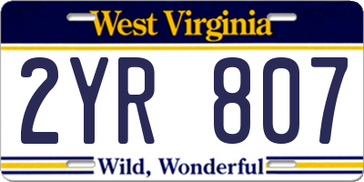 WV license plate 2YR807