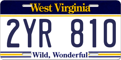 WV license plate 2YR810