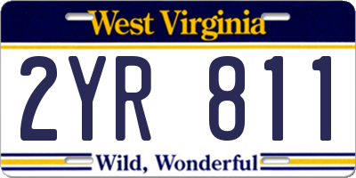 WV license plate 2YR811