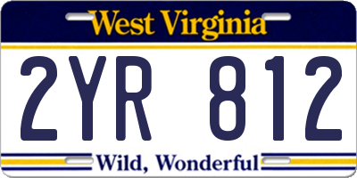 WV license plate 2YR812