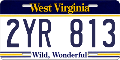 WV license plate 2YR813