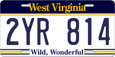 WV license plate 2YR814