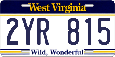 WV license plate 2YR815