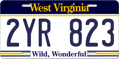 WV license plate 2YR823