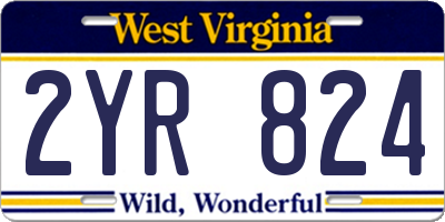 WV license plate 2YR824