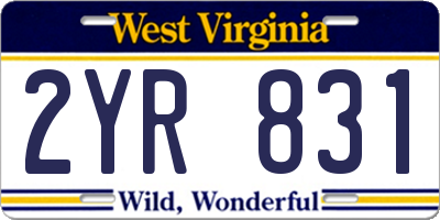 WV license plate 2YR831