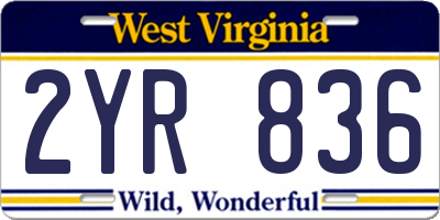 WV license plate 2YR836