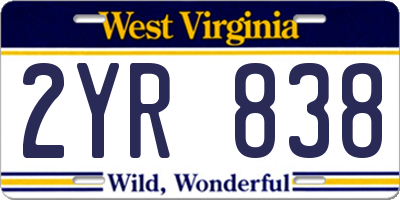 WV license plate 2YR838