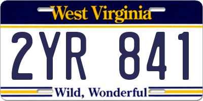 WV license plate 2YR841