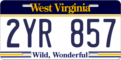 WV license plate 2YR857