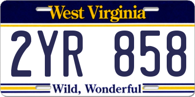 WV license plate 2YR858