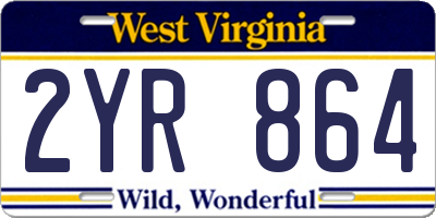 WV license plate 2YR864