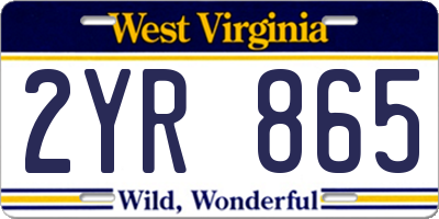 WV license plate 2YR865