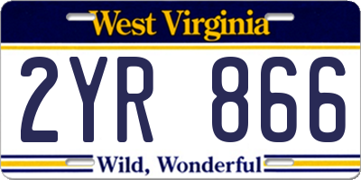 WV license plate 2YR866