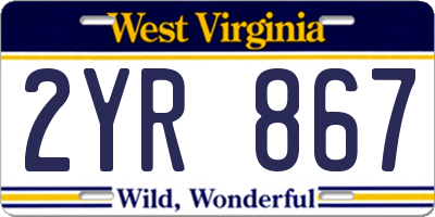 WV license plate 2YR867