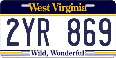 WV license plate 2YR869