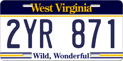 WV license plate 2YR871