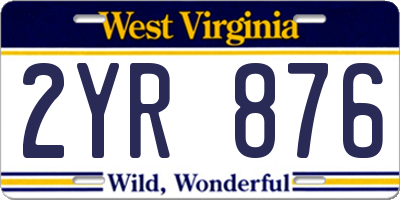 WV license plate 2YR876