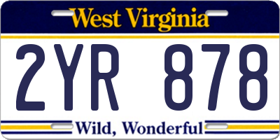 WV license plate 2YR878