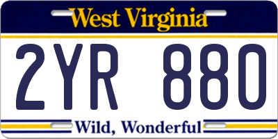 WV license plate 2YR880
