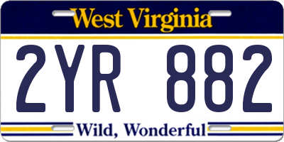 WV license plate 2YR882