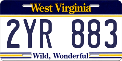 WV license plate 2YR883
