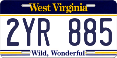 WV license plate 2YR885