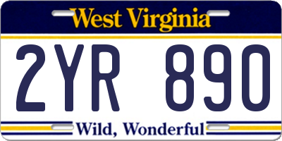 WV license plate 2YR890