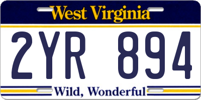 WV license plate 2YR894