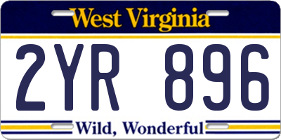 WV license plate 2YR896