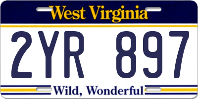 WV license plate 2YR897