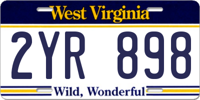 WV license plate 2YR898