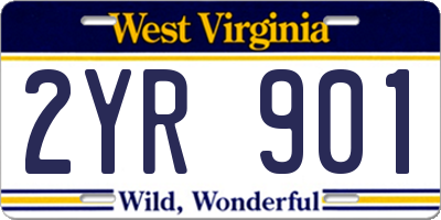 WV license plate 2YR901