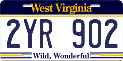 WV license plate 2YR902
