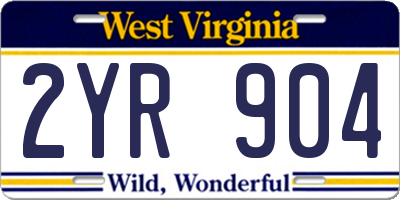 WV license plate 2YR904