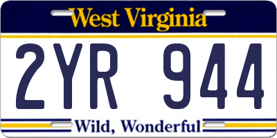 WV license plate 2YR944